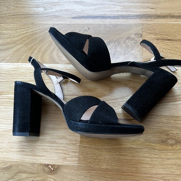 NWT SUPER COMFY Brawn’s women’s platform suede sandals. Black. Size 10. UK 40. - Picture 6 of 11